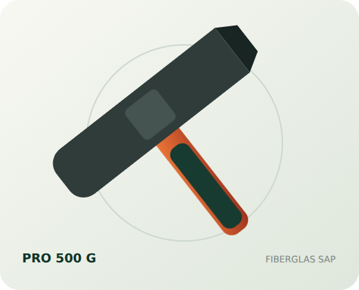 Fiberglas saplı 500 gram profesyonel çekiç