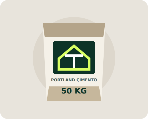 50 kilogram Portland çimento torbası